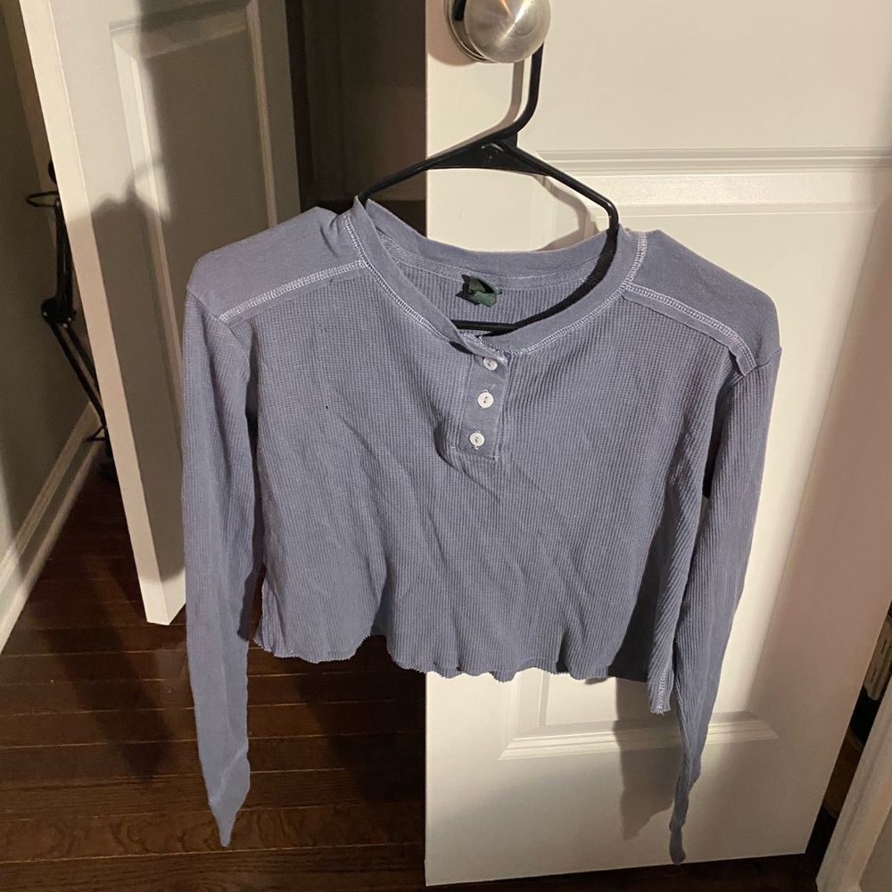 purple long sleeve crop top